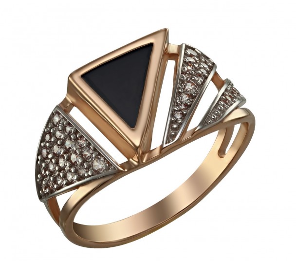 Золотое кольцо с фианитами. Артикул 320766 - Фото  1