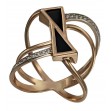 Золотое кольцо с агатом и фианитами. Артикул 369604  размер 19 - Фото 2