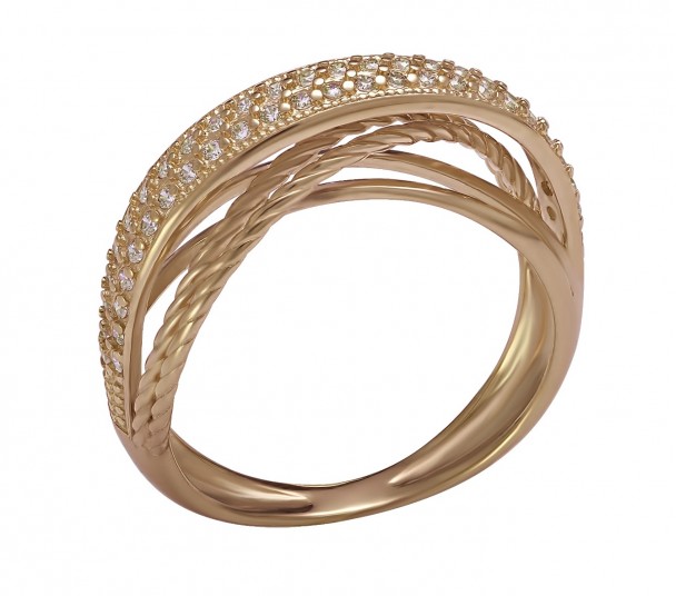 Золотое кольцо с фианитами. Артикул 380142  размер 16.5 - Фото 1