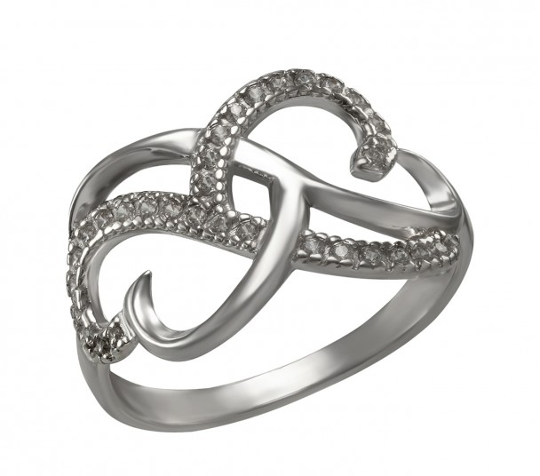 Серебряное кольцо с фианитами. Артикул 320995С - Фото  1