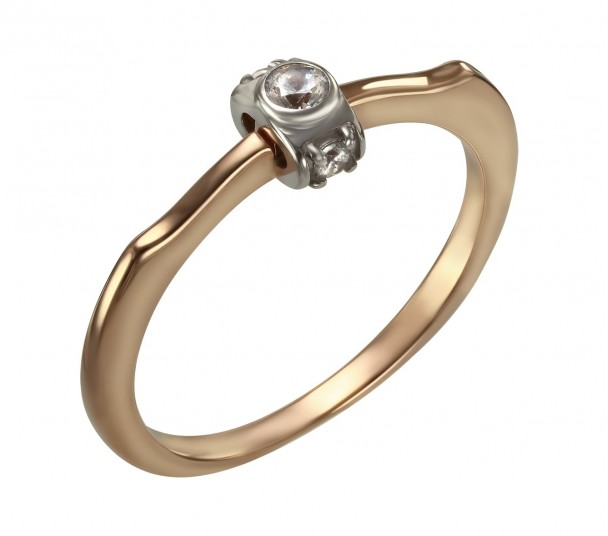 Золотое кольцо с фианитами. Артикул 350013  размер 17.5 - Фото 1