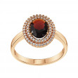 Gold ring with garnet and cubic zirkonia. Article 364757  size 20 - Photo 2