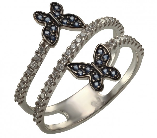 Серебряное кольцо с фианитами. Артикул 380344С  размер 17 - Фото 1