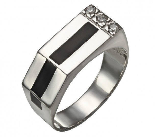 Серебряное кольцо с фианитами. Артикул 330063С - Фото  1