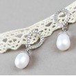 Срібні сережки з перлинами та фіанітами. Артикул 420273С  - Фото 2