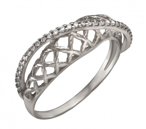 Серебряное кольцо с фианитами. Артикул 330888С - Фото  1
