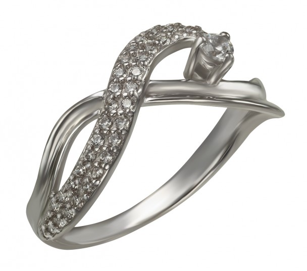 Серебряное кольцо с фианитами. Артикул 330856С - Фото  1