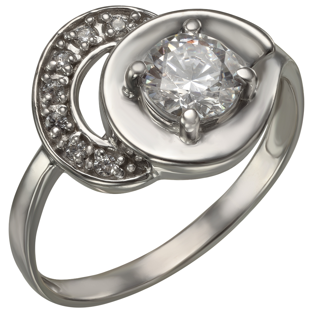 Серебряное кольцо с фианитами. Артикул 320522С  размер 18 - Фото 2