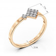 Gold ring with cubic zirkonia. Article 380404  size 16 - Photo 3