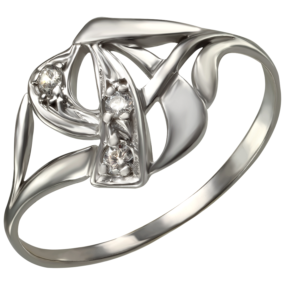 Серебряное кольцо с фианитами. Артикул 320207С  размер 19 - Фото 2