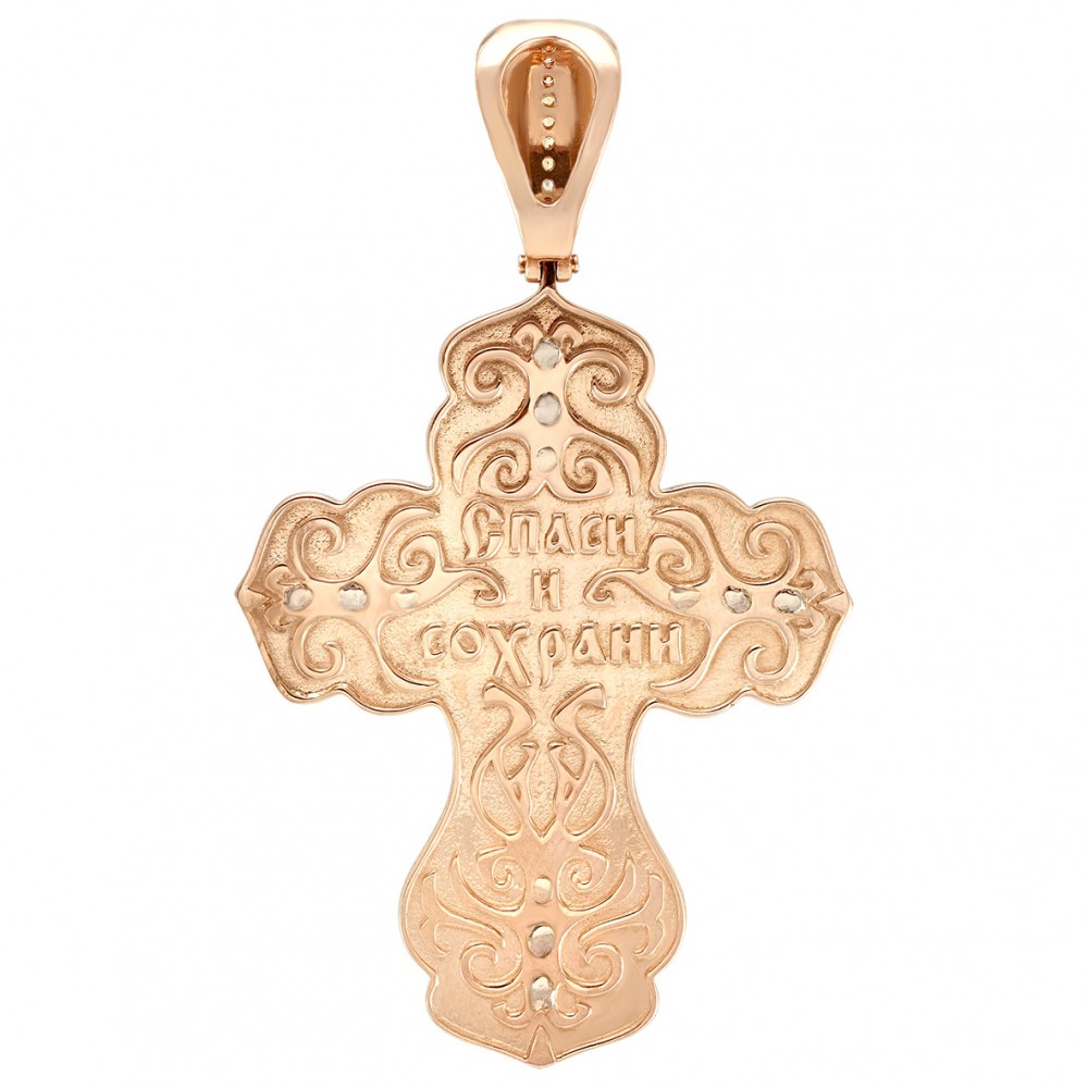 Золотой крестик с эмалью. Артикул 270115Е  - Фото 3