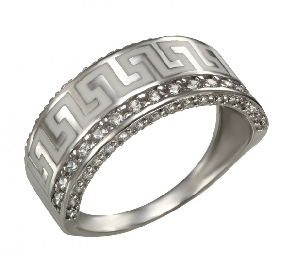 Серебряное кольцо с фианитами. Артикул 330296С - Фото  1