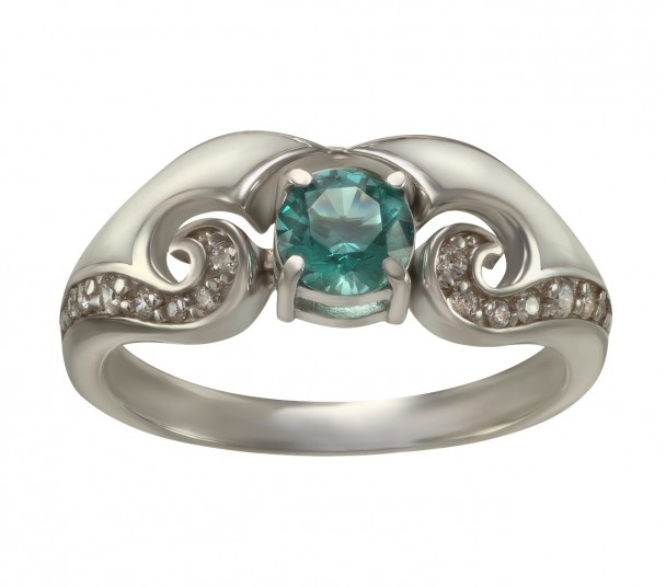 Серебряное кольцо с эмалью. Артикул 310283А - Фото  1