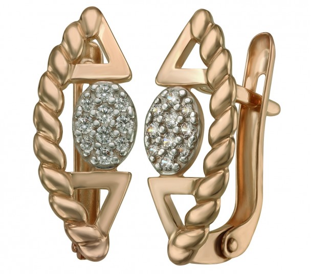 Золоті сережки з опалами і нанокристалами. Артикул 4523311 - Фото  1
