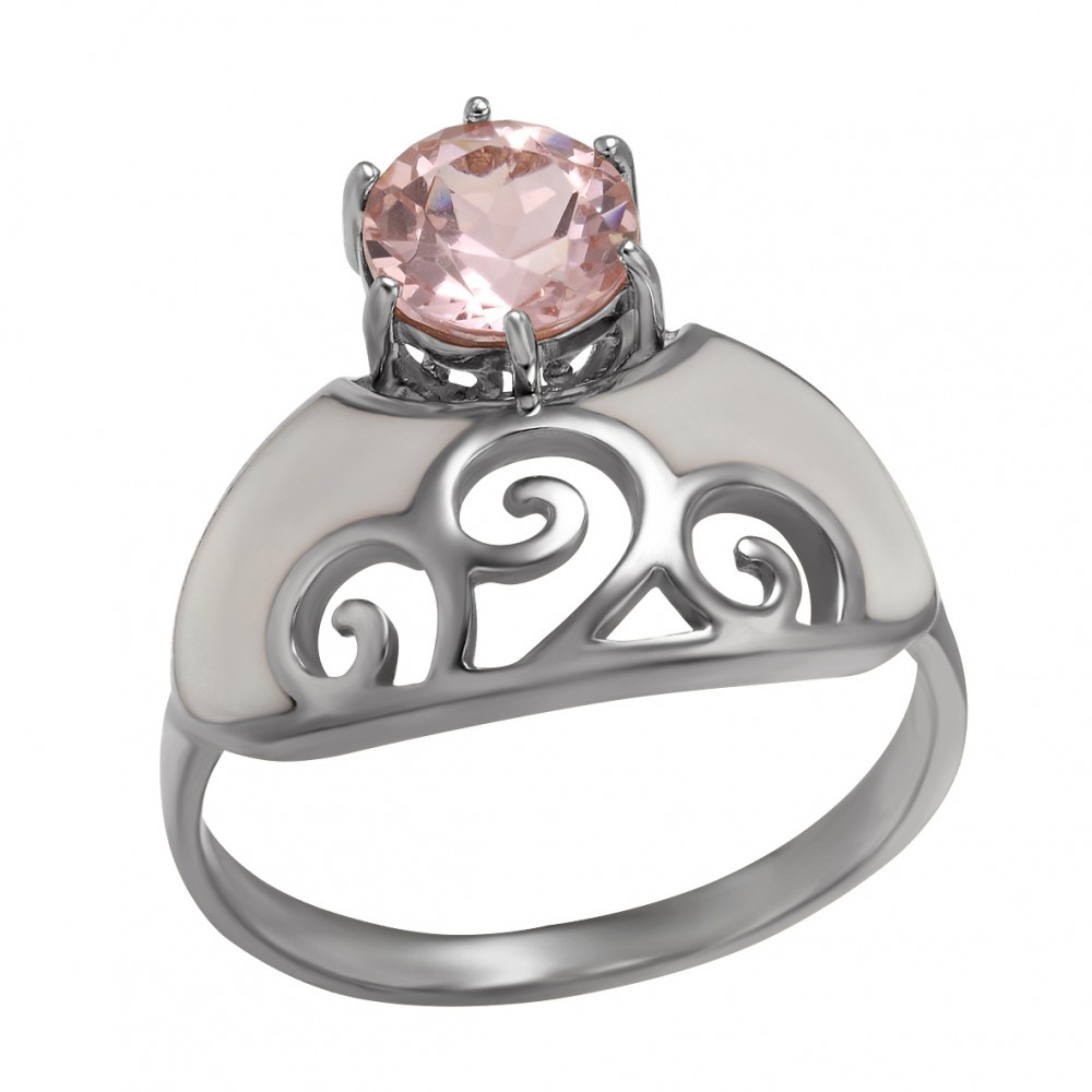Серебряное кольцо с нанокристаллом и эмалью. Артикул 330060А  размер 17.5 - Фото 2
