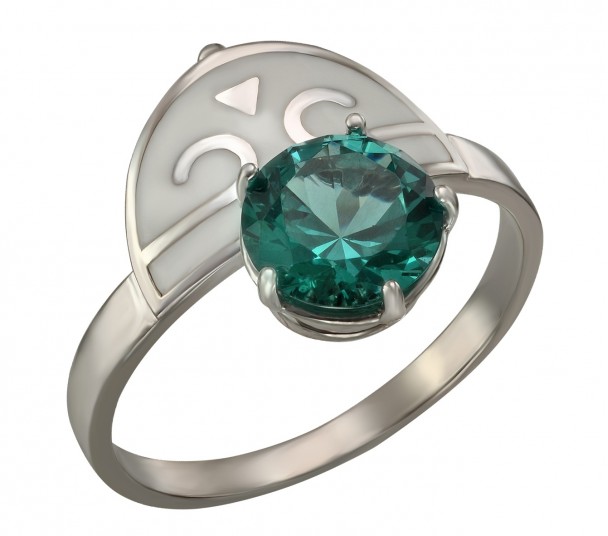 Серебряное кольцо с эмалью. Артикул 300361А - Фото  1