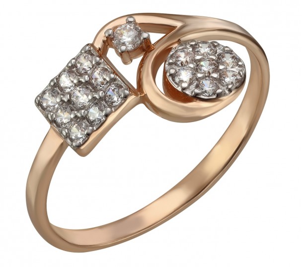Золотое кольцо с фианитами. Артикул 330976 - Фото  1