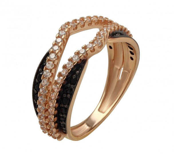 Золотое кольцо с фианитами. Артикул 380348  размер 18 - Фото 1