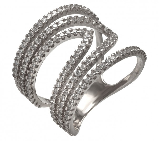 Серебряное кольцо с фианитом. Артикул 330878С - Фото  1