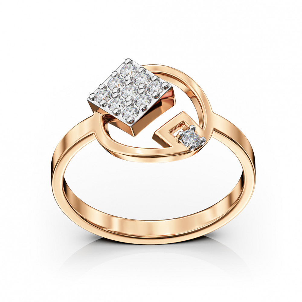 Золотое кольцо с фианитами. Артикул 380429  размер 16.5 - Фото 2