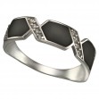 Серебряное кольцо с фианитами и эмалью. Артикул 380148А  размер 18 - Фото 2