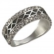 Серебряное кольцо с фианитами и эмалью. Артикул 380147А  размер 18 - Фото 2