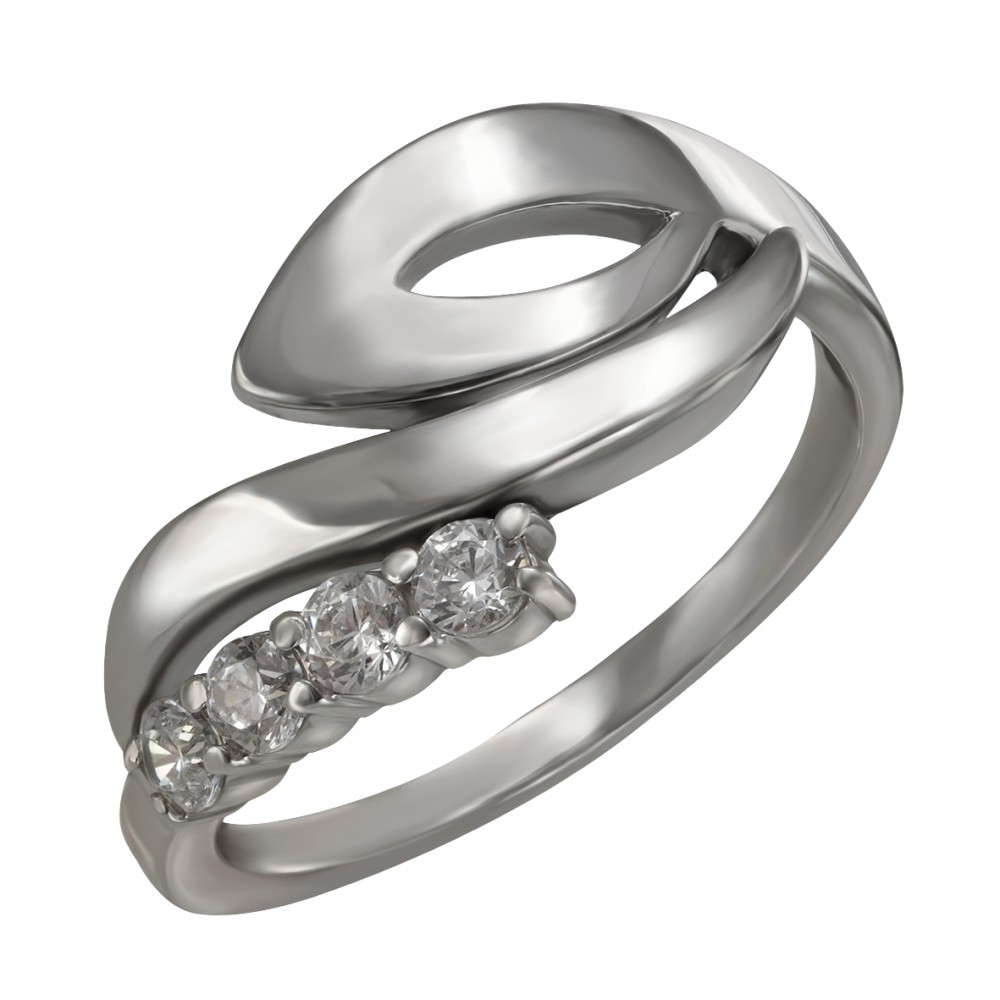 Серебряное кольцо с фианитами. Артикул 330273С  размер 17.5 - Фото 2