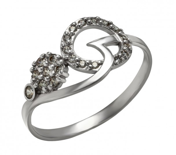 Серебряное кольцо с фианитами. Артикул 320881С  размер 18 - Фото 1
