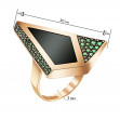Gold ring with agate and cubic zirkonia. Article 369611  size 18 - Photo 3