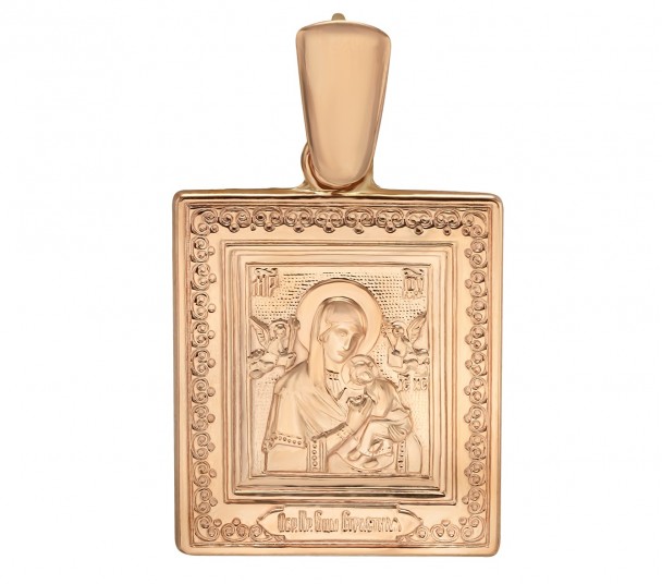 Золотая ладанка "Страстная икона Божией Матери". Артикул 110597  - Фото 1