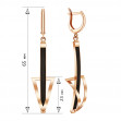 Gold earrings with rubber. Article 930013  - Photo 2
