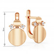 Gold earrings with cubic zirkonia. Article 420376  - Photo 2