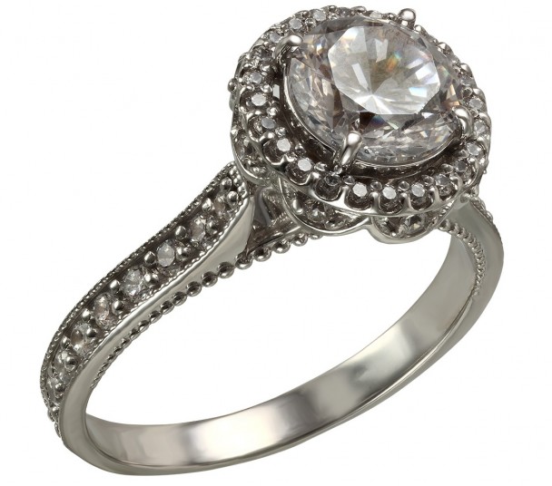 Золотое кольцо с голубым топазом, агатом и фианитами. Артикул 370659В - Фото  1
