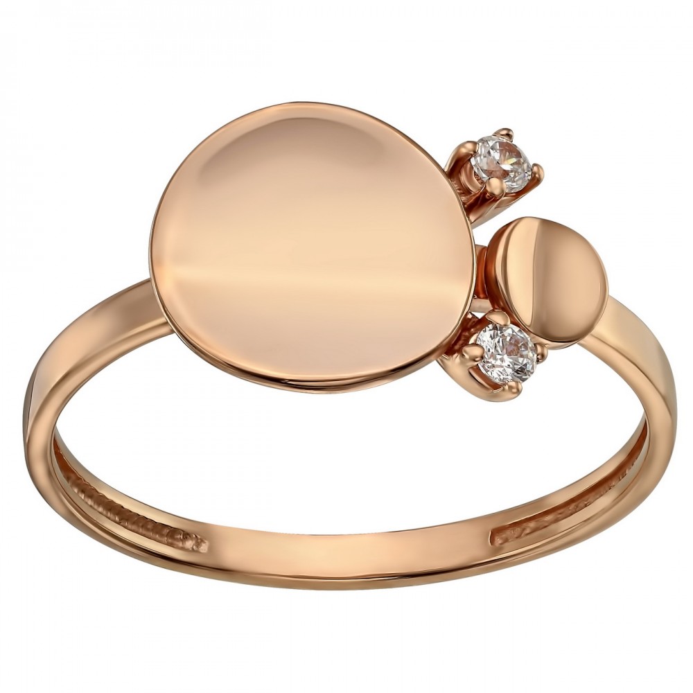 Золотое кольцо с фианитами. Артикул 380474  размер 16.5 - Фото 2