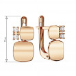 Gold earrings with cubic zirkonia. Article 420388  - Photo 2