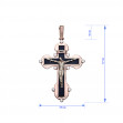 Золотой крестик с фианитами и эмалью. Артикул 270058Е  - Фото 2