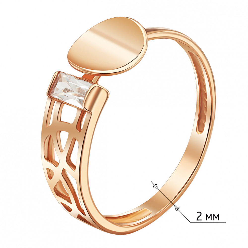 Gold ring with cubic zirkonia. Article 380492  size 19.5 - Photo 3
