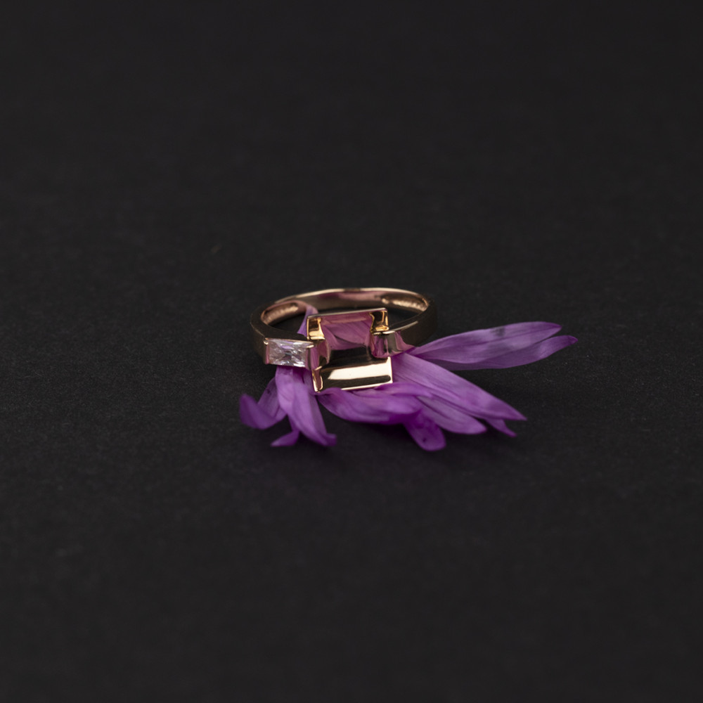 Золотое кольцо с фианитами. Артикул 380493  размер 18 - Фото 2