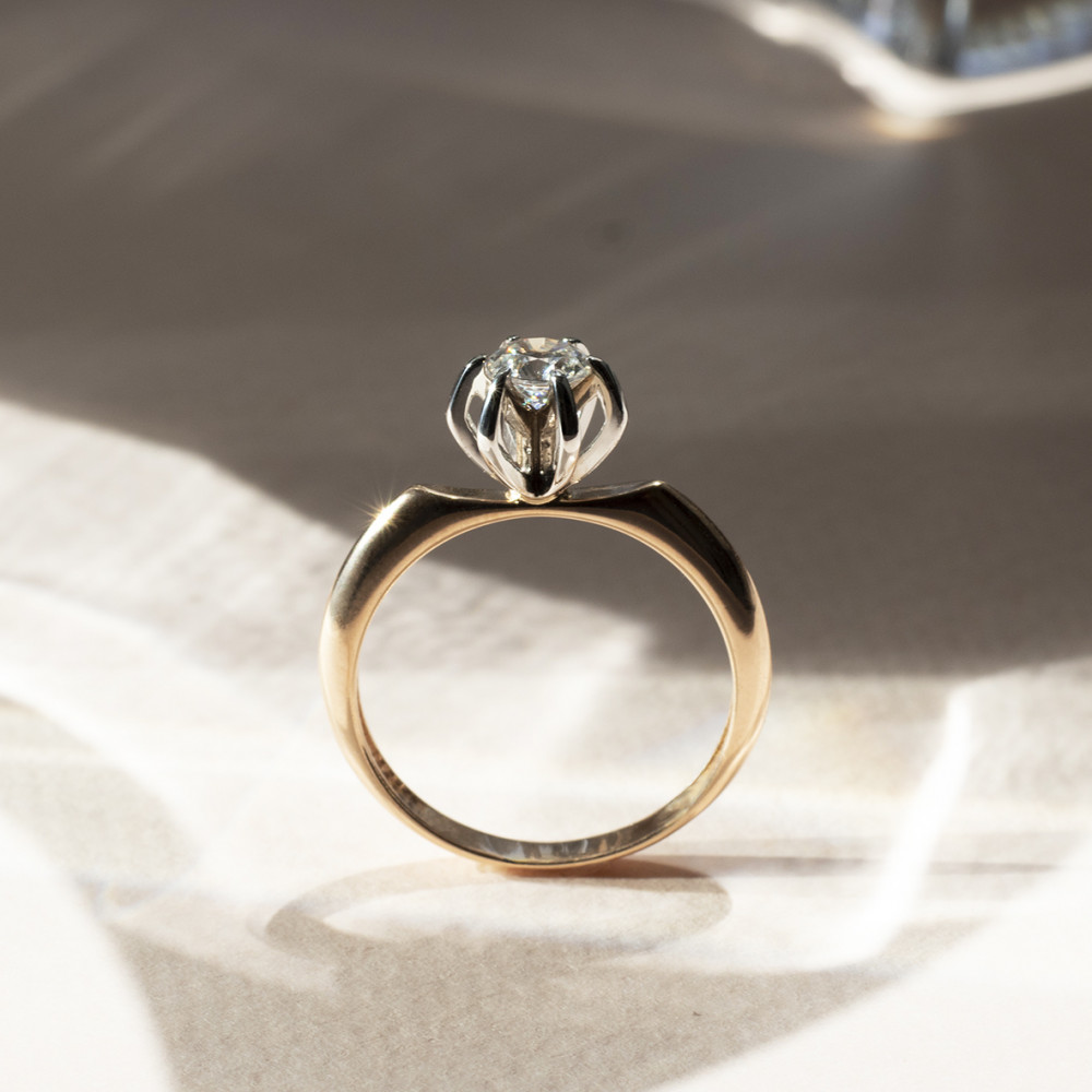Золотое кольцо с фианитом. Артикул 350073  размер 16.5 - Фото 2