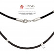 Шелковый шнурок с серебряными накладками. Артикул 950087С  размер 550 - Фото 2