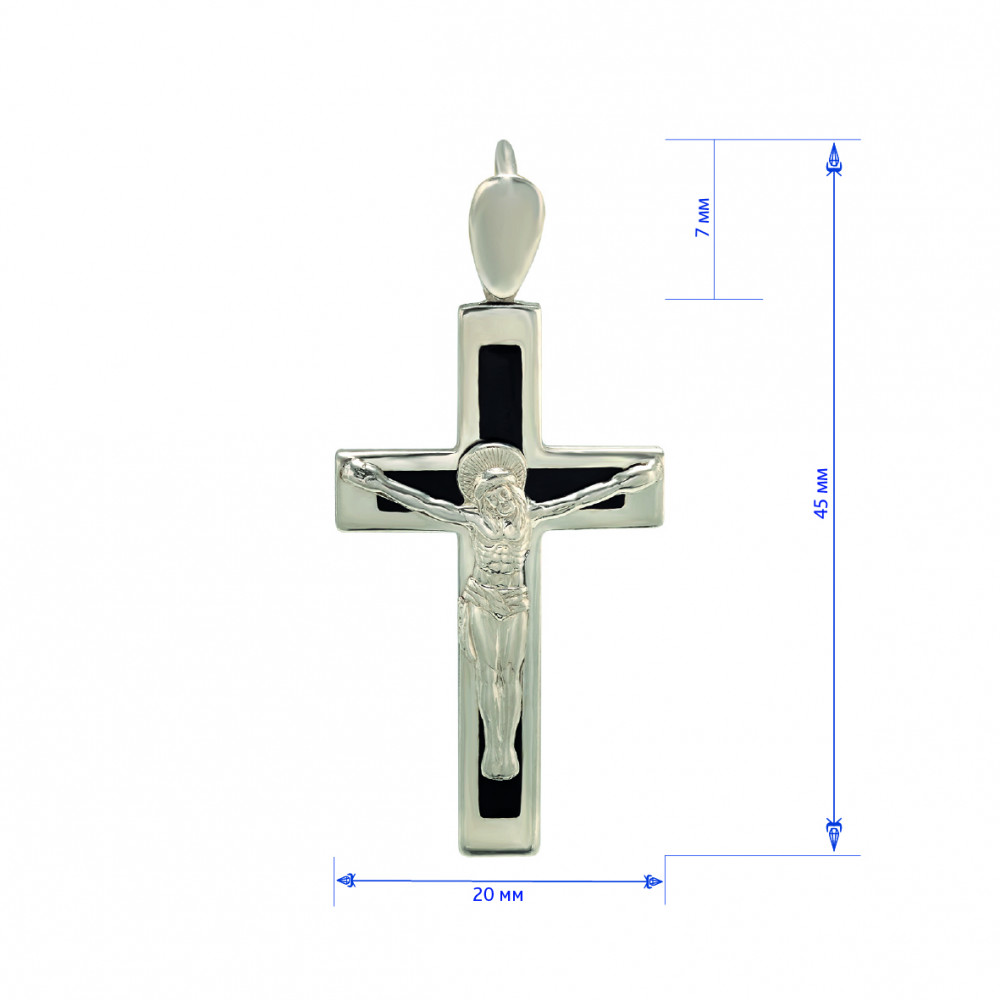 Серебряный крестик с эмалью. Артикул 210103А  - Фото 2