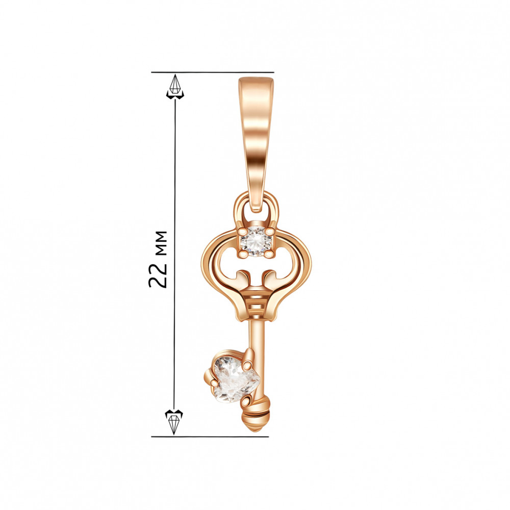 Золотая подвеска с фианитами. Артикул 150290  - Фото 2