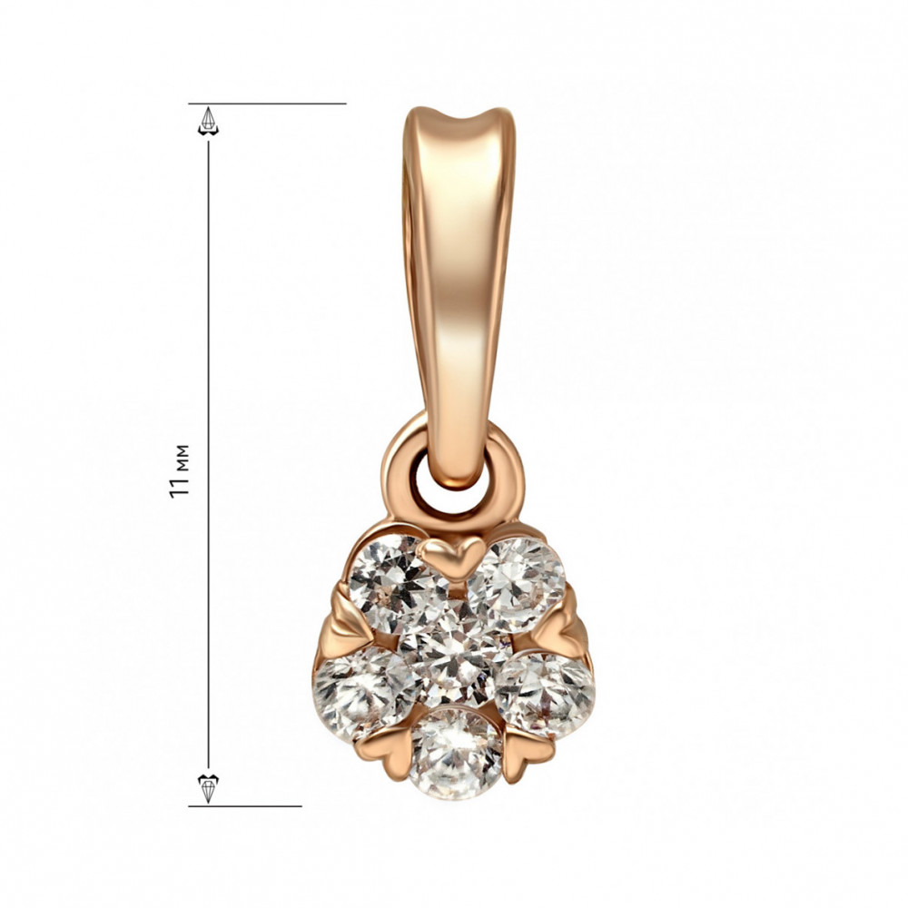 Gold pendant with cubic zirkonia. Article 150385  - Photo 2