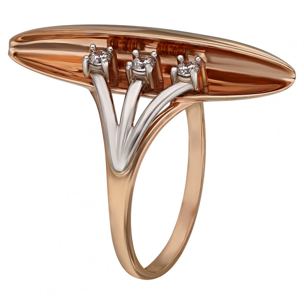 Золотое кольцо с фианитами. Артикул 350074  размер 17.5 - Фото 2
