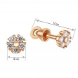 Золоті пусети з фіанітами. Артикул 520247  - Фото 2