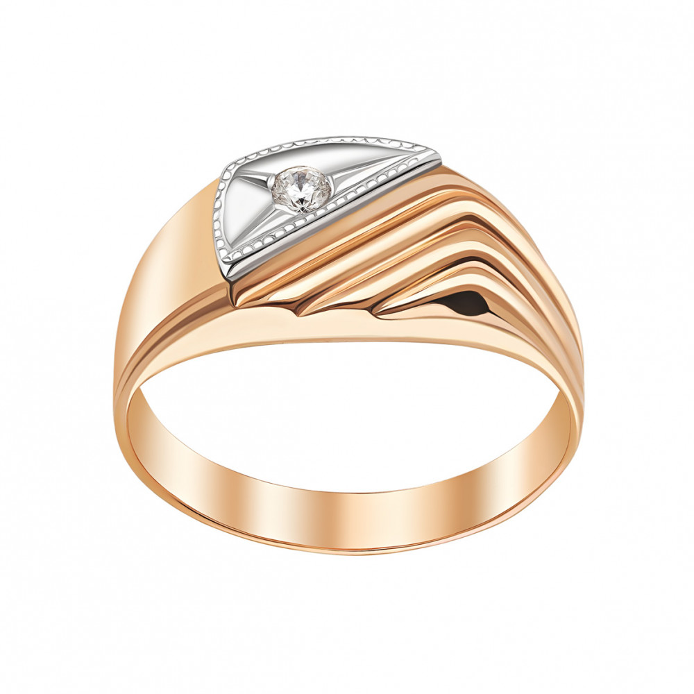 Золотое кольцо с фианитом. Артикул 391087  размер 20 - Фото 2