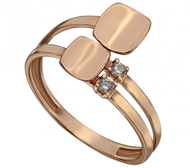 Золотое кольцо с топазом и фианитами. Артикул 371769 - Фото  1