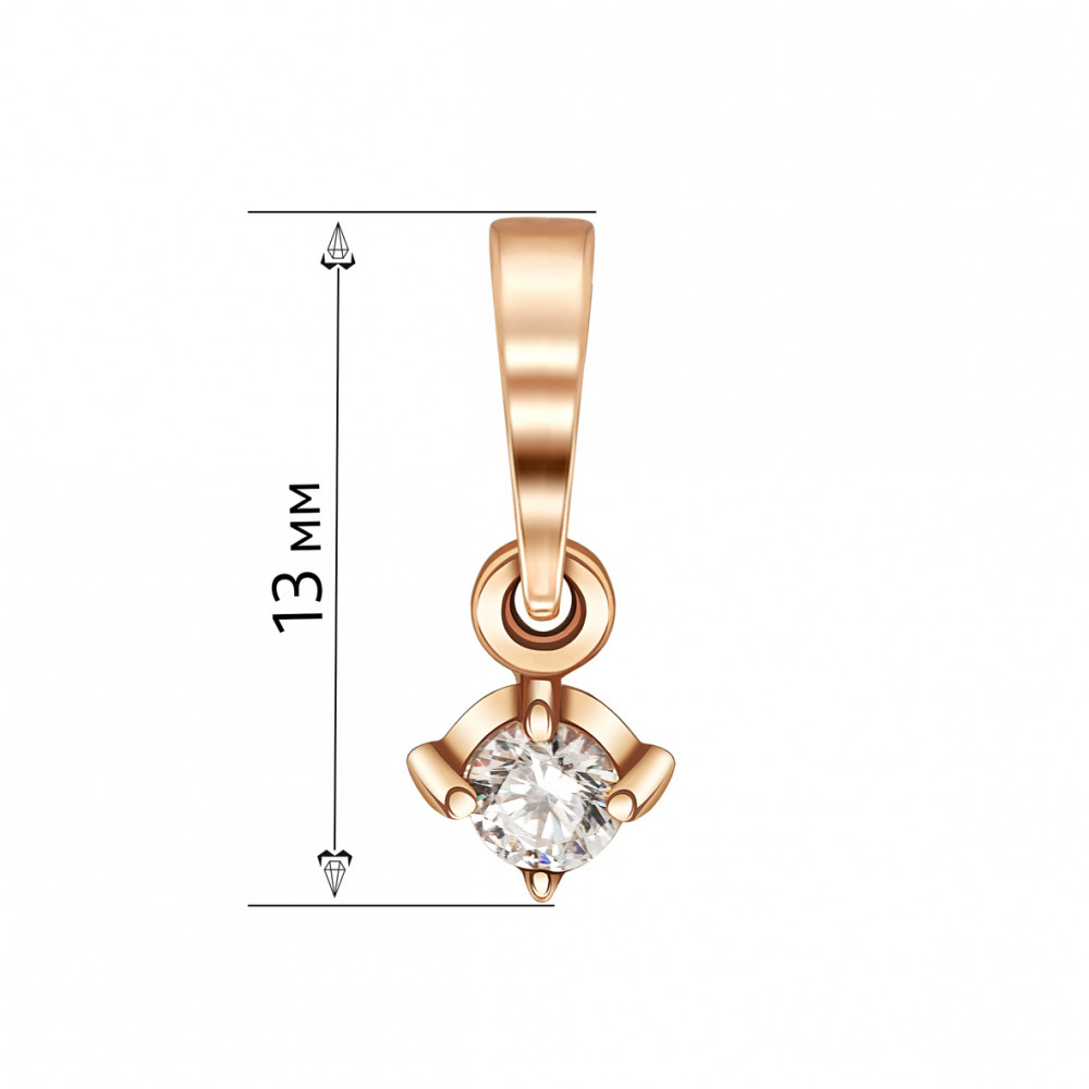 Gold pendant with cubic zirkonia. Article 150319  - Photo 2