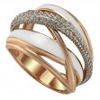 Золотое кольцо с фианитами и эмалью. Артикул 330129Е  размер 16.5 - Фото 2