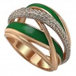 Золотое кольцо с фианитами и эмалью. Артикул 330129Е  размер 16 - Фото 3